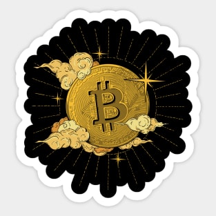 Bitcoin Currency in the moon Sticker